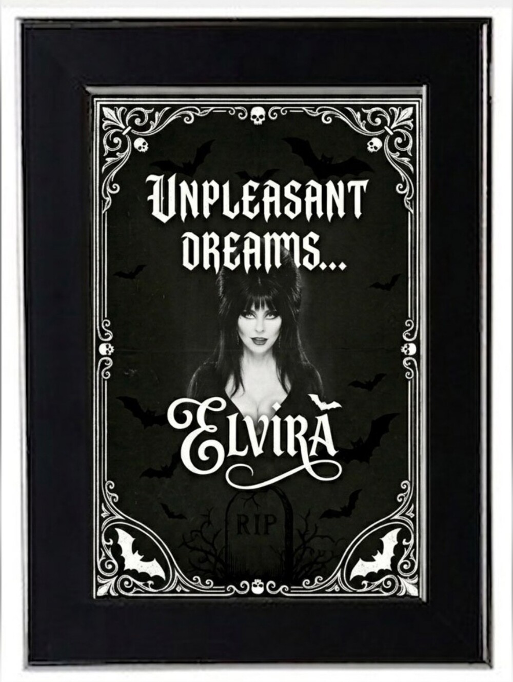 ELvira Horror Queen Retro Vintage Gothic Goth Art Pin Up Spider Web Quote Decor